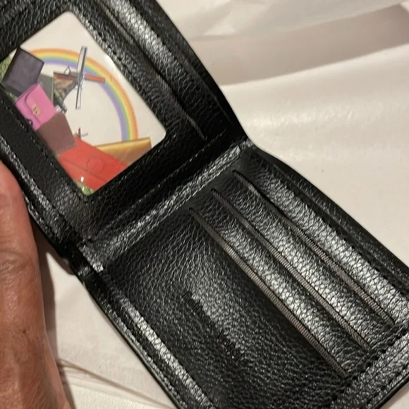 Black woven set wallet and belt size 120